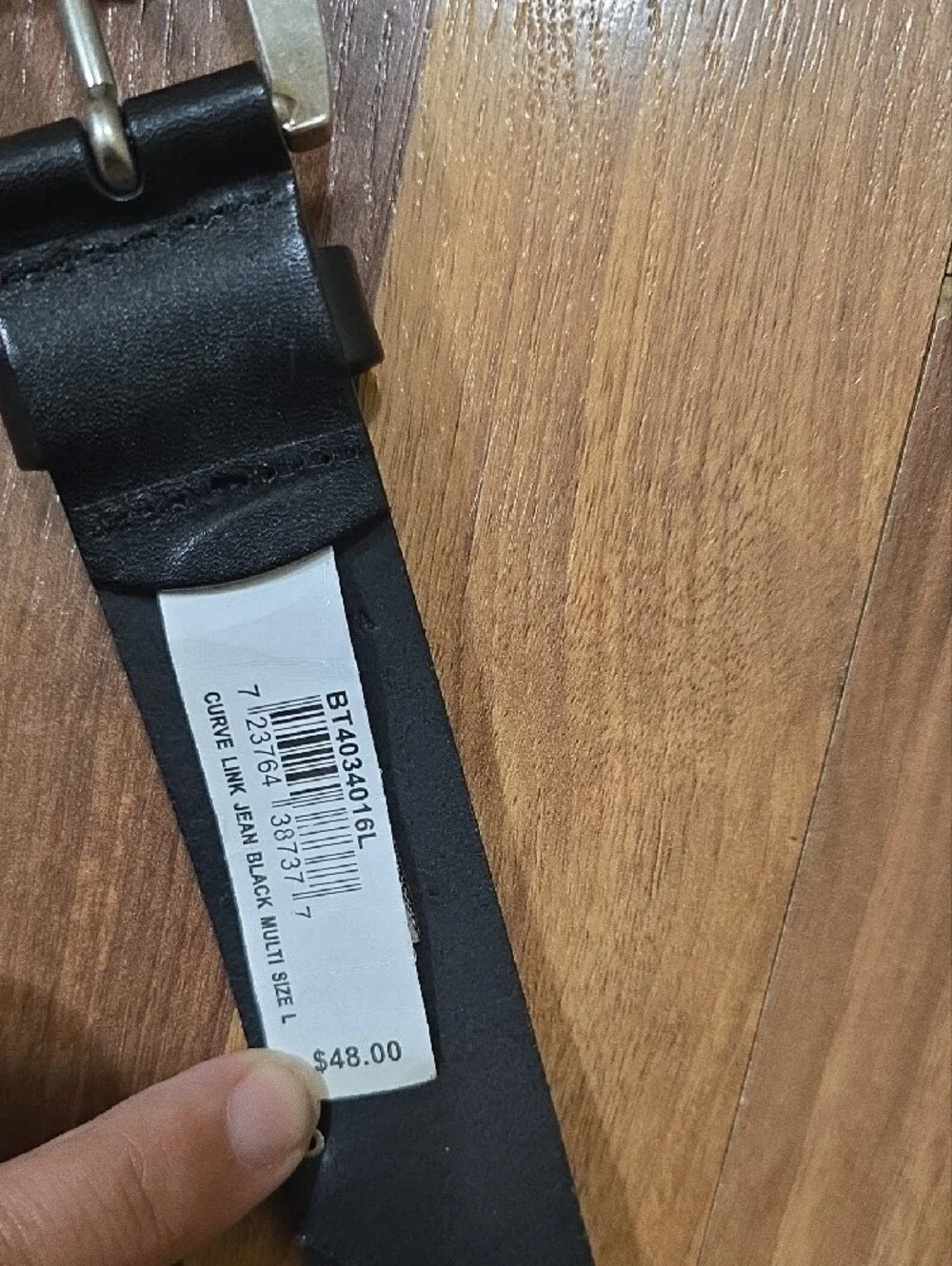 NWT Fossil Black Belt with Silver Chain Detail Size Large